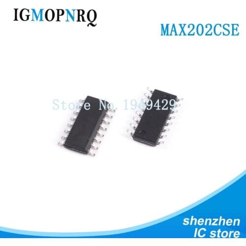 10pcs MAX202CSE MAX202 CSE SOP-16 RS-232 Interface IC 5V RS-232 Tcvr w/0.1uF External Cap new