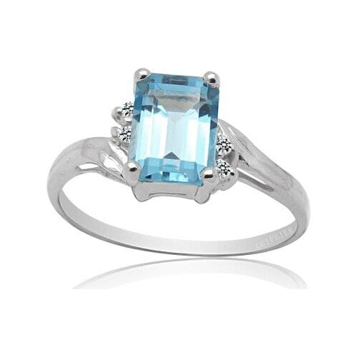 100% Natural Light Topaz Silver Ring for Woman 4mm*6mm 0.5ct Topaz Ring 925 Silver Topaz Jewelry