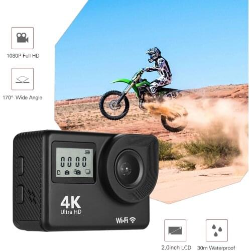 2.0" LCD Touchscreen 4K Ultra HD WiFi Sports Action Camera 18MP 170 Wide Angle Waterproof 30 Meters Action Cam Sport DV
