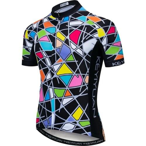 2019 Keyiyuan Mens Team MTB Bike Breathable Clothing Short Sleeve Shirts Cycling Jerseys Tops