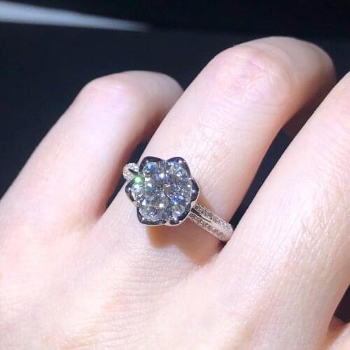 2021 new crackling moissanite gemstone ring for women jewelry engagement ring for wedding 925 sterling silver ring birthday gift