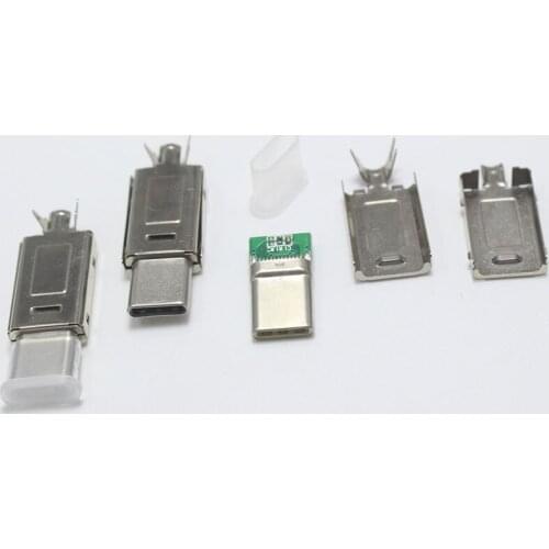 30Sets USB 3.1 Type-C to Type C Plug Double-sided plug for DIY Charging Connector for OD 3.0mm2 Cable