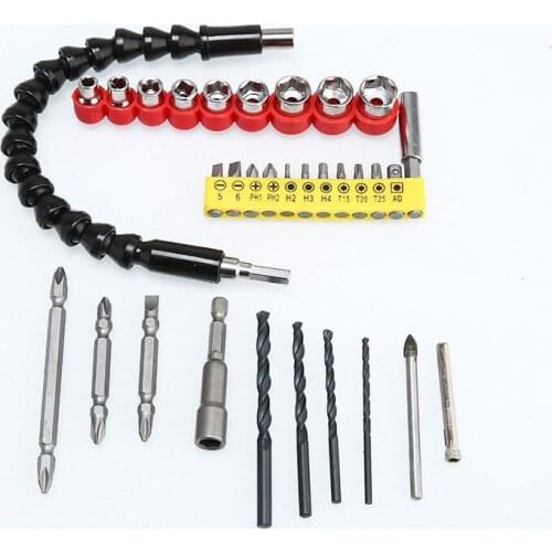 32 pcs set Car Repair Tools 295mm Flexible Shaft Bit Extention Screwdriver Bit Holder Connect Link for Electronic Drill High Qu