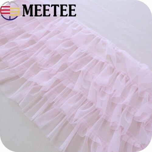 35cm 5 Layer Mesh Lace 3D Ruffle Pleated Laces Fabric DIY Handmade Sewing Clothing Skirt Dress Curtains Accessories Material