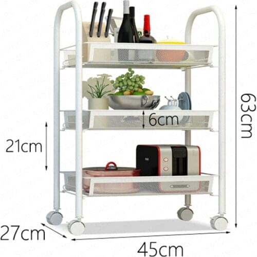 5-tiers Kitchen Shelf Bakers Rack Kitchen Cart Stand Bathroom Storage Rack Shelving Organization with Wheels Side Table Dotomy