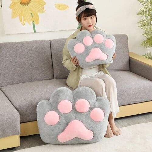 45cm INS Cat Paw Pillow Animal Seat Cushion Stuffed Plush Sofa Indoor Floor Home Chair Decor Winter Children Girls Gift