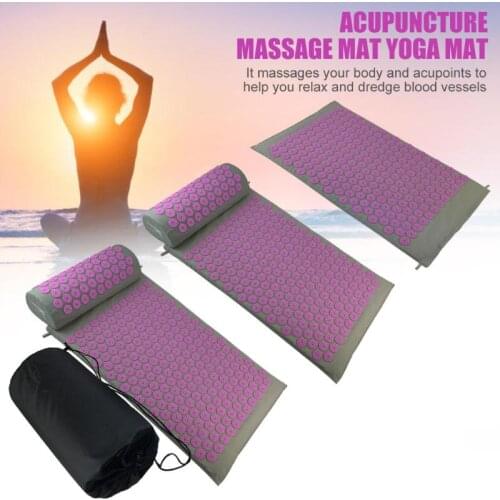 Practical Needle Prick Acupoint Massage Cushion with Cotton Bag Acupuncture Yoga Mat Pillow for Neck Head Pain Relieving Stress