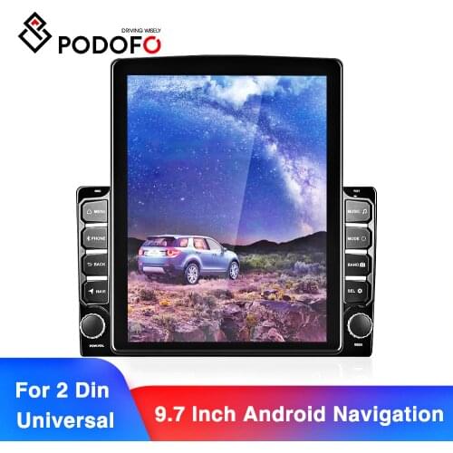 Podofo 9.7" Inch 2 Din Android Car Radio Stations Stereo HD 2.5D MP5 Player GPS Navi Wifi FM Receiver Autoradio For Universal