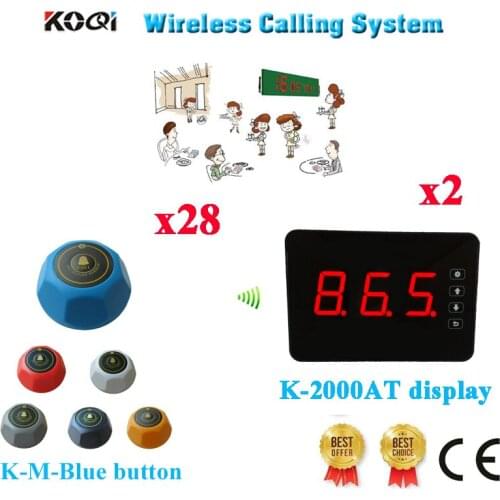 Wireless Customer Call Bell System For Restaurant Service Touch Number Display & Table Call buttons( 2 display+ 28 call button)