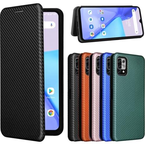 For Umidigi Power 5 Case Luxury Flip Carbon Fiber Skin Magnetic Adsorption Case For Umidigi Power5 Phone Bags