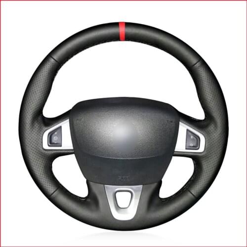 Artificial Leather Red Marker Steering Wheel Cover for Renault Megane 3 Scenic 3 (Grand Scenic) Kangoo 2 Fluence (ZE) SM3