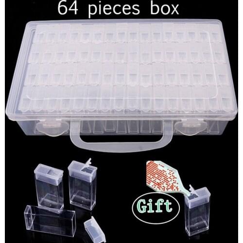 28/ 64 Grids Plastic Box Organizer Medicine Case diamond painting Storage Box Embroidery Storage Case Jewelry Accessories Tools