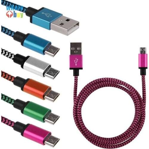 1M 2M 3M Aluminium Fabric micro 5pin usb cable Date Sync Charger Cable for Sumsung Galaxy S7 S8 S9 Huawei xiaomi 200pcs/lot