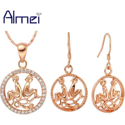 Almei Ethiopian Vintage Myth Legend Women Men Lady Gift Necklace Earrings Set African constellation Jewelry Sets Joyeria T400