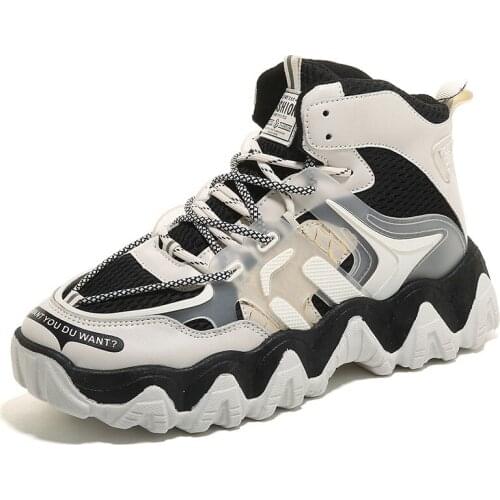 Platform Sneakers Men Fashion Street Style Casual Sports Shoes 2021 Comfortable Increase Walking Shoes Breathable Running Shoe