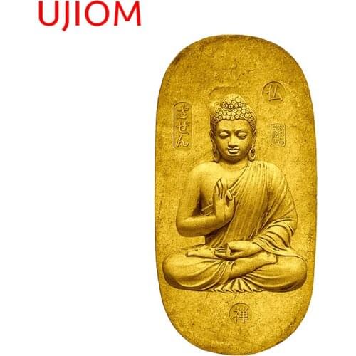 UJIOM Golden Buddha Sticker Wallstickers Cartoon Sticker Lovely Animals Vinyl Wallpaper Wall Decor Art PVC Decal Home Decoration