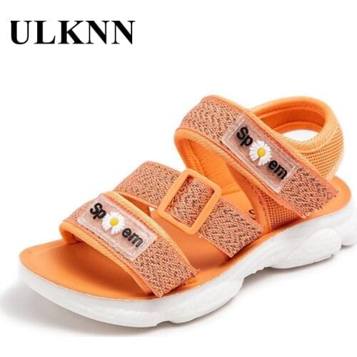 ULKNN New Childrens Summer 2021 Outdoor Sandals Pupil Sandals Childrens Sports Shoes Fashion Girls Sandals Pink Shoes Black