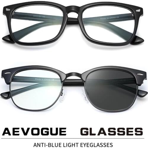AEVOGUE Photochromic Glasses Prescription Frame Men Optical Eyeglasses Women Eyewear Anti Blue Light Glasses