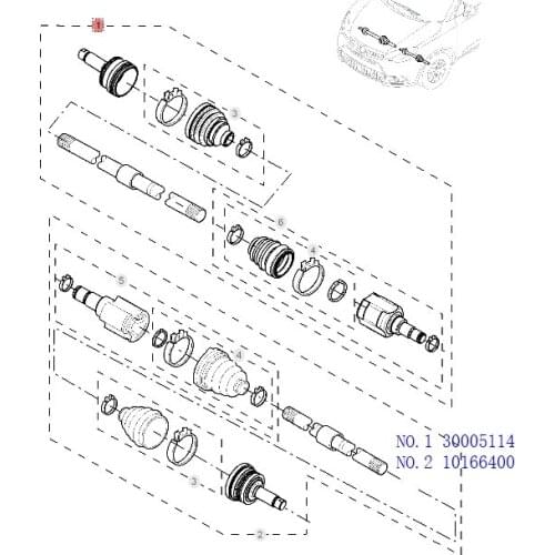 Original new transmission shaft assembly half shaft assembly 30005114 10166400 suitable for SAIC MG 3
