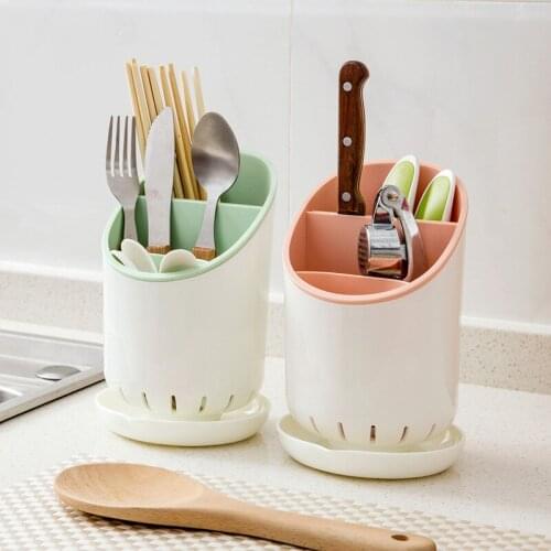 Tableware Chopsticks Storage Rack Plastic Drainage Container Drying Rack Table Knife Spoon Fork Container Kitchen Organizer