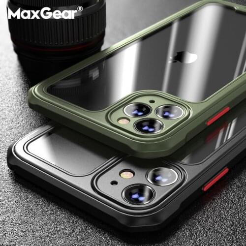 Armor Bumper Shock-proof Silicone Case For iPhone 11 12 Mini Pro XR XS Max X 8 7 Plus SE 2 Transparent Shockproof Airbag cover