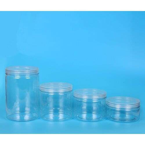 Net red 10cm caliber transparent plastic bottle PET seal jar biscuits nut flower tea packaging jar cake dessert cups with lids