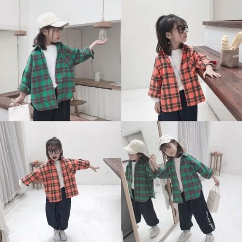 Childrens Plaid Shirts 2021 New Kids Casual Loose Fashion Plaid Blouse for Girls Boys Baby Kids Long Sleeve Shirt Baby Tops