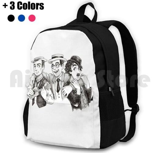 Silent Buddies Outdoor Hiking Backpack Waterproof Camping Travel Harold Lloyd Buster Keaton Silent Movies Cinema Movies Comics