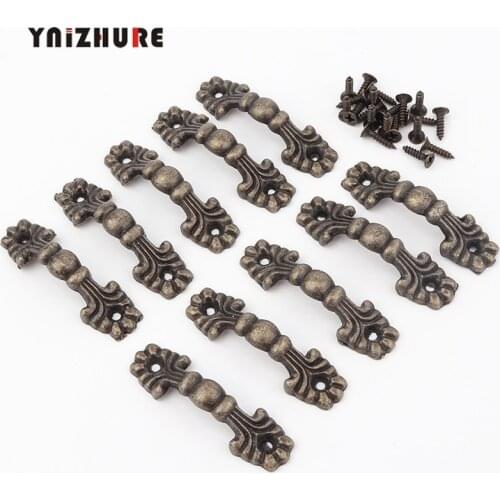 10pcs Box Knobs Zinc Alloy Handle Arch Tracery Bronze Tone For Drawer Wooden Jewelry Box Mini Handles For Hardware