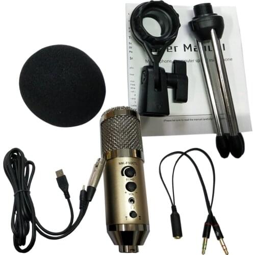 MK-F500TL Studio Microphone USB Condenser Sound Recording Add Stand free Driver For Mobile Phone Computer Update MK-F200TL
