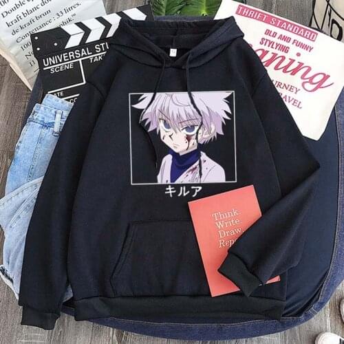 2021 Anime Hunter X Sweatshirt Black Winter Personality Male Female Cute Hoodies Sudadera Pullover Plush Hooded Female Cheap Top