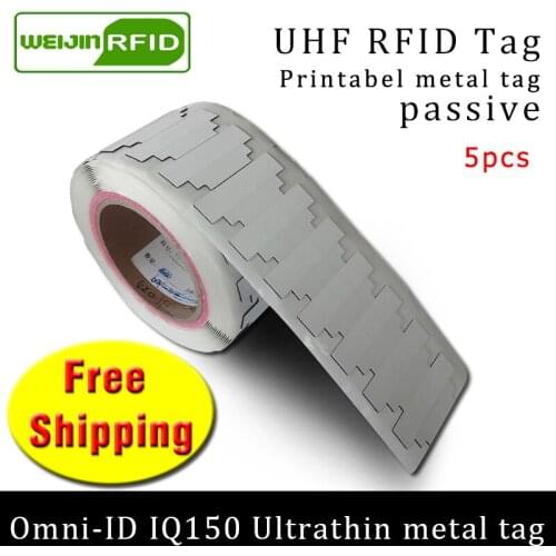 UHF RFID Ultrathin metal tag omni-ID IQ150 915mhz 868mhz Impinj Monza R6 EPC 5pcs free shipping printable passive RFID label