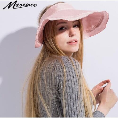2018 New Arrival Beach cap Sun bonnet visor Easy to carry hat female summer sunscreen folding big sun hat for girl hat