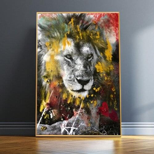 Animal Graffiti Art Lion Canvas Paintings Wall Art Posters Prints Wall Pictures for Living Room Bedroom Home Wall Cuadros Decor