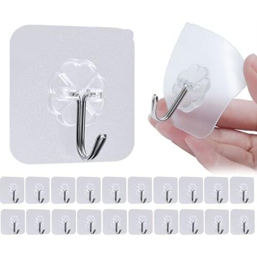 1/15/30Pcs Hooks for Bathroom Self Adhesive Door Wall Hook Hanger Suction for Kitchen Storage Garlands Towel Hanging Hooks