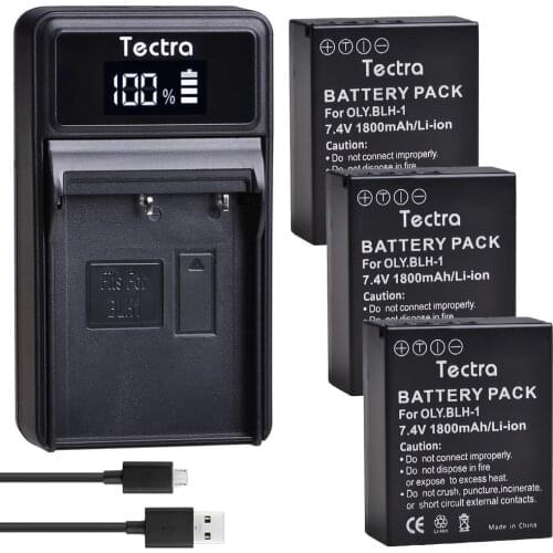 3PCS BLH-1 BLH1 BLH 1 Camera Battery akku+LED USB Charger for Olympus E-M1 Mark II EM1-2 EM1 Mark Camera