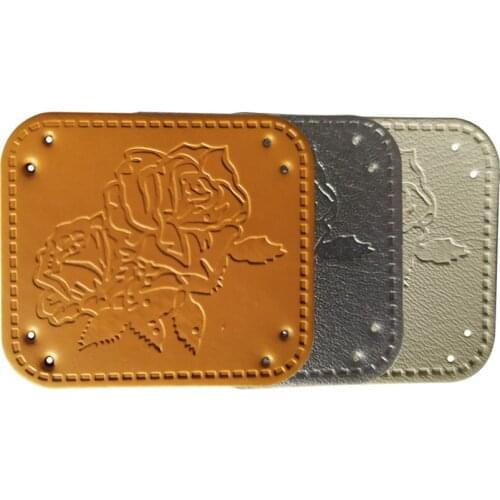 48Pcs Rose Log Cloth Sewing Accessories For Bag Flowers Logo Handmade Leather Labels Sewing Hand Made Tags For Gift