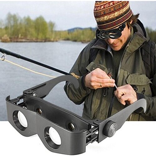 50%HOTBlack Portable Glasses Style Telescope Magnifier Binoculars for Fishing Hiking Concert