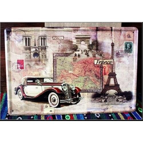 50pcs/lot Metal Sign shabby chic Cheaper Classic car Bar Dining Room Wall Art Vintage style iron poster 20*30cm Retro wall art c