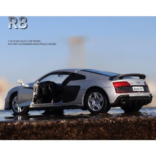 Audi R8 1/36 Metal Vehicle Diecast Pull Back Cars Model Toys for Boy Collection Xmas Gift Office Home Decoration