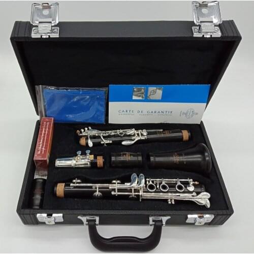 Free Shipping Ebony Blackwood Clarinet R13 PRESTIGE Professional A Clarinets Bakelite 17 Keys Mouthpiece Reeds