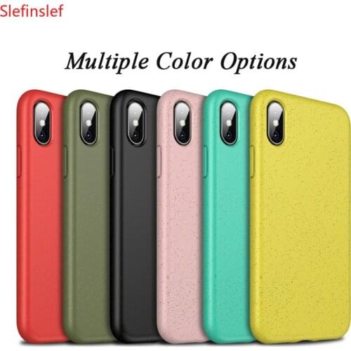Phone Case For iPhone 6 6s 7 8 Plus X XR XS Max Eco-friendly Wheat Straw Silicone Candy Colors For iPhone XS Phone Case