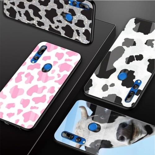 Cow Tempered Glass Phone Case For Huawei honor 8X 9 10i 20i 20Lite 20Pro 30 Pro Cover Shell