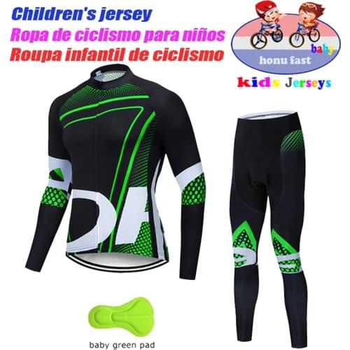 High Quality Kids Cycling Clothing Summer Kids Jersey Set Biking Long Sleeve Clothes Suit MTB Childrens Cycling Wear 2021