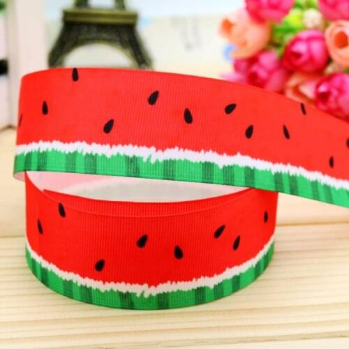 DHK 1.5'' 5yards watermelon printed grosgrain ribbon headwear hair bow diy party decoration wholesale OEM 38mm C1347