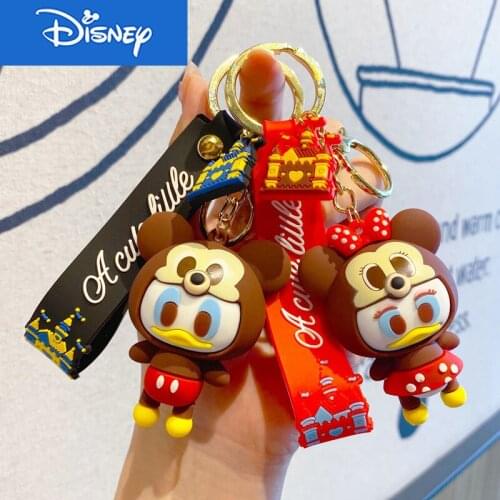 Disney Cute Cartoon Doll Mickey Minnie Mouse Stitch Keychain Bag Pendant Accessories Gift Wholesale Keychain Wholesale Keyring