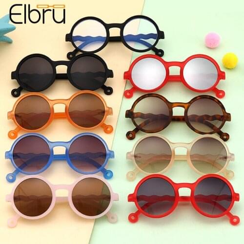 Elbru Baby Fashion Sunglasses Girls Boy Ultralight Round Sun Glasses Kids Colorful Eyewear Children UV-Protection Lens Sunshades