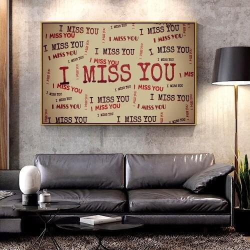 Forbeauty Oil Canvas Painting i_miss_you For Home Decoration Wall Art