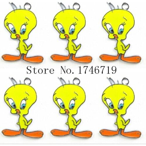 Hot Sale 10 pcs Cartoon Tweety Metal Charms DIY Jewelry Making Pendants Accessories D-43