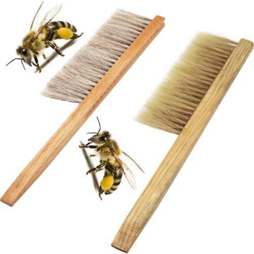 Beekeeping Tools Wood Honey Brush Wasp bee Sweep Two Rows Of Horse Tail Hair New Bee Brush Beekeeping Equipment